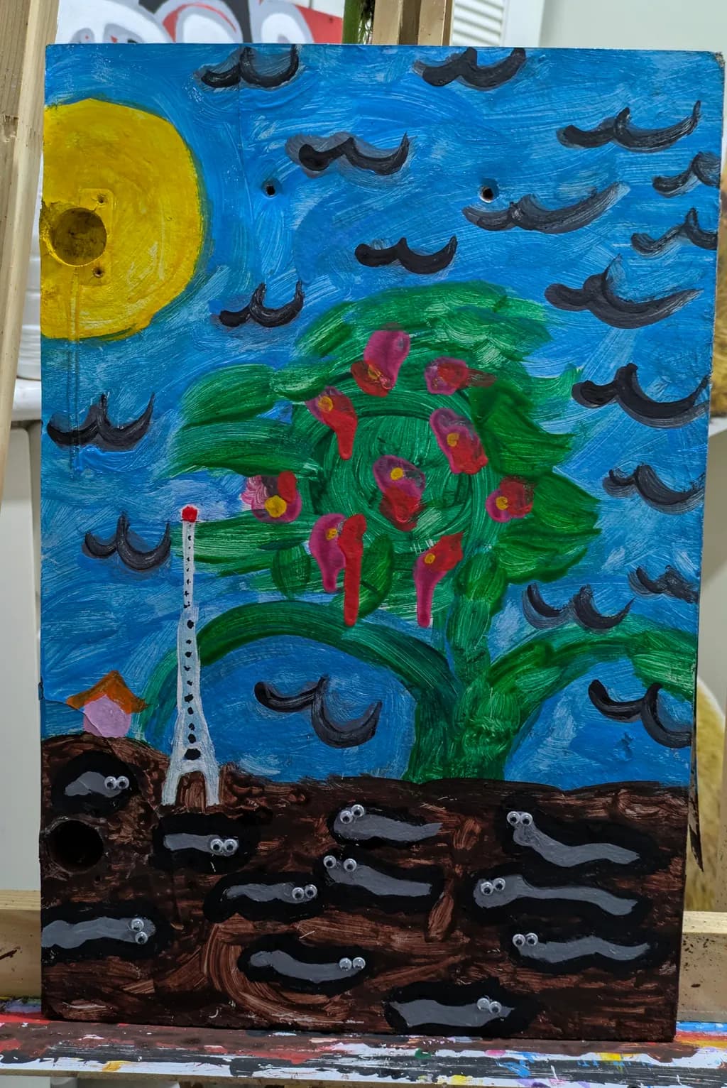 Tree, Sun, and Worms
