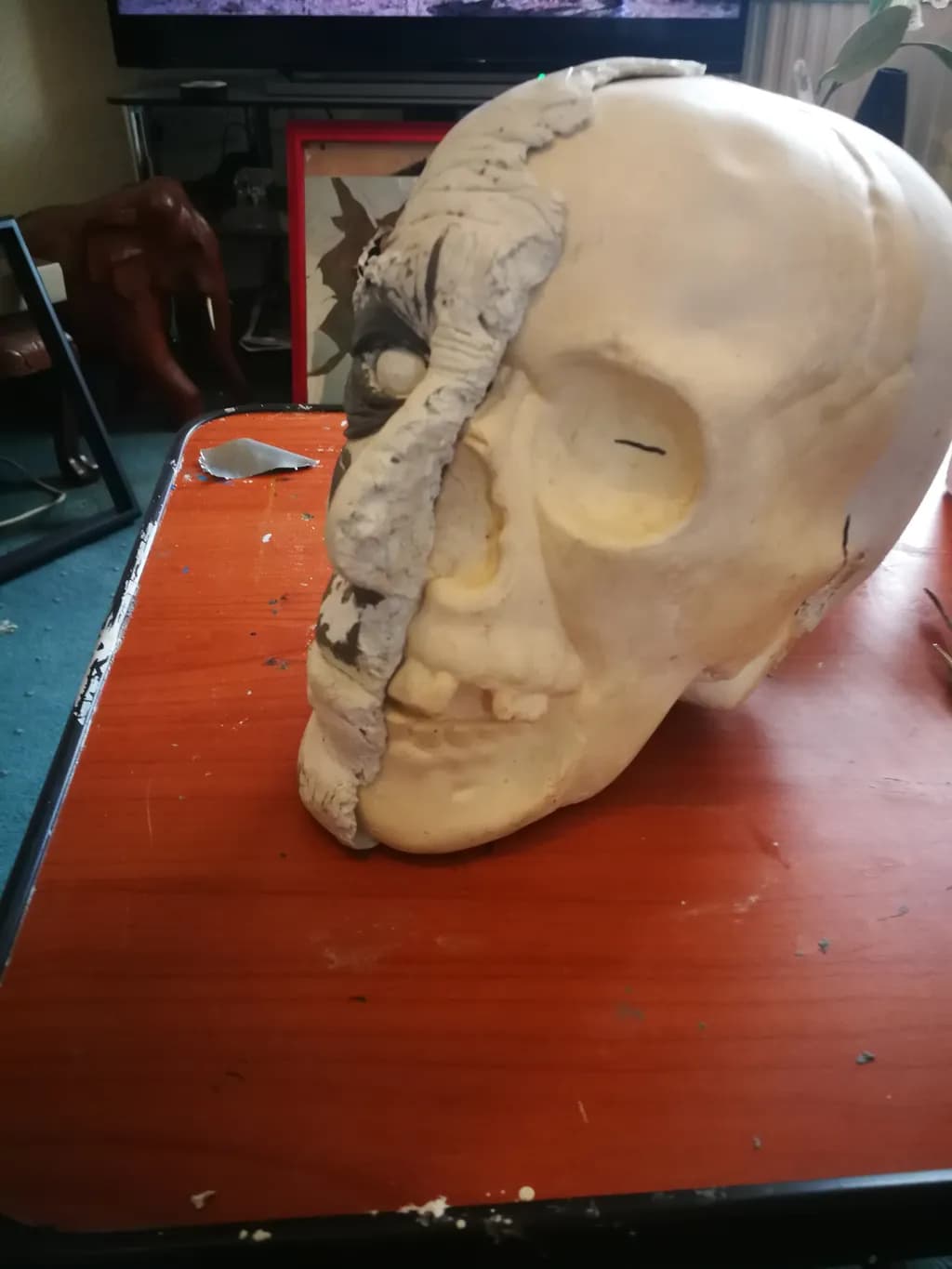 Unfinished Skull Sculpture
