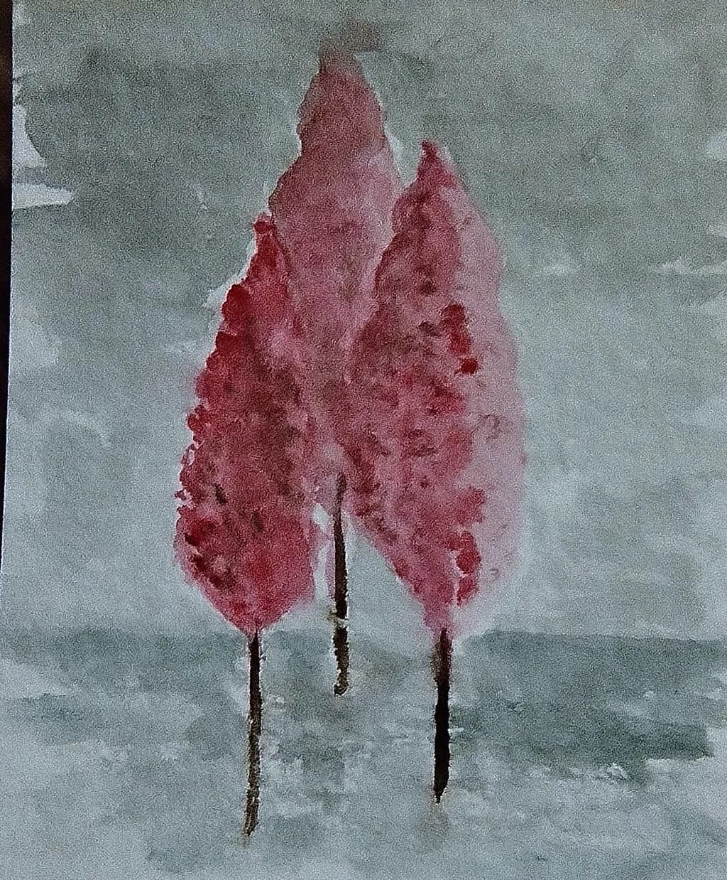 Three Pink Trees