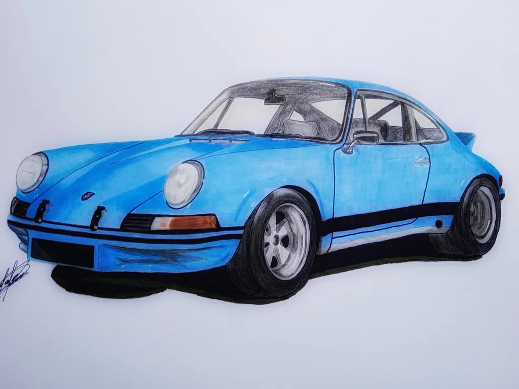 Blue Porsche Classic