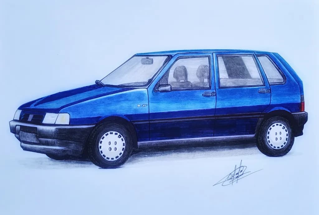 Blue Vehicle Sketch