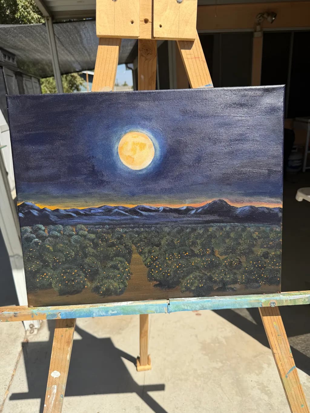 Moonlit Orchard Mountains