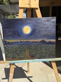 Moonlit Orchard Mountains