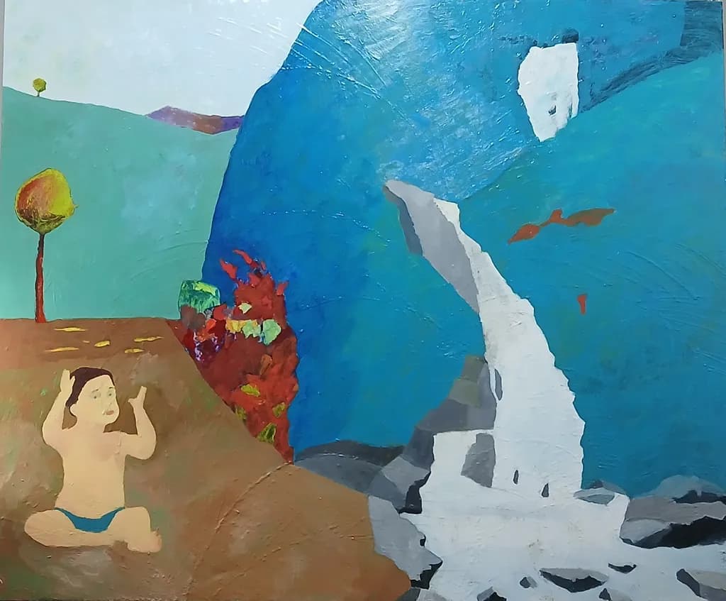 Child by the Waterfall