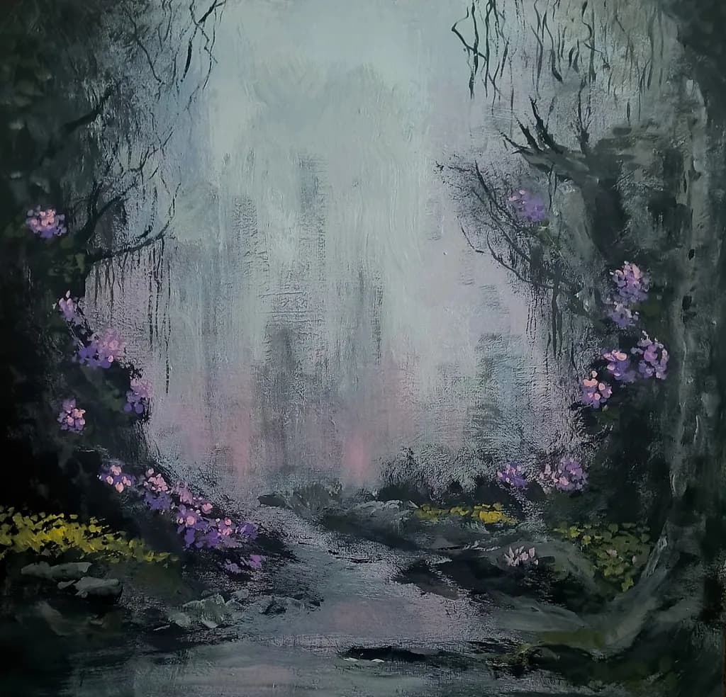 Misty Floral Pathway