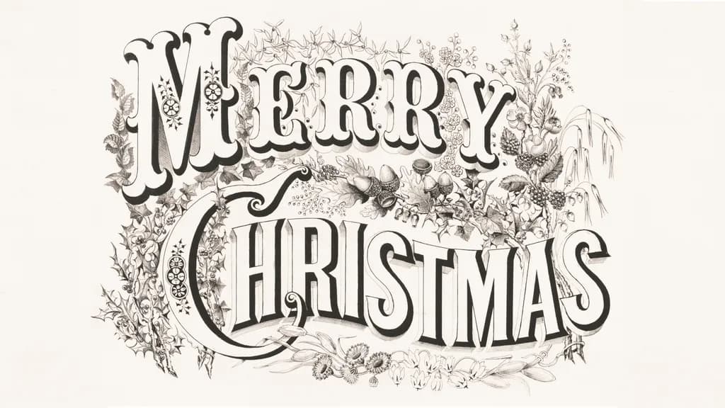 Merry Christmas Lithograph