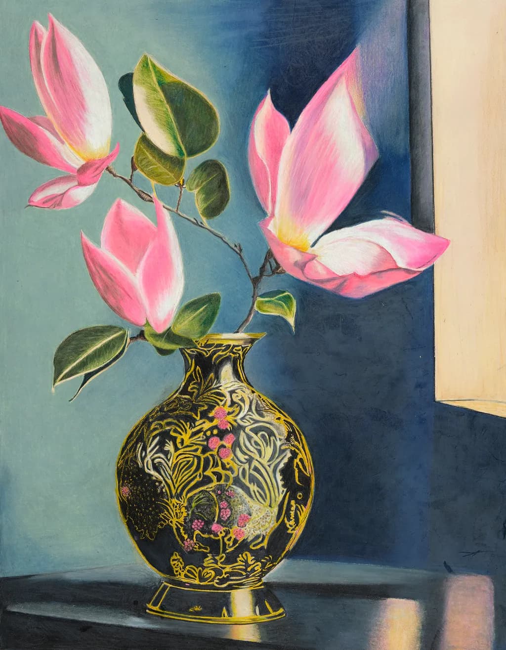 Gold Vase and Blooms