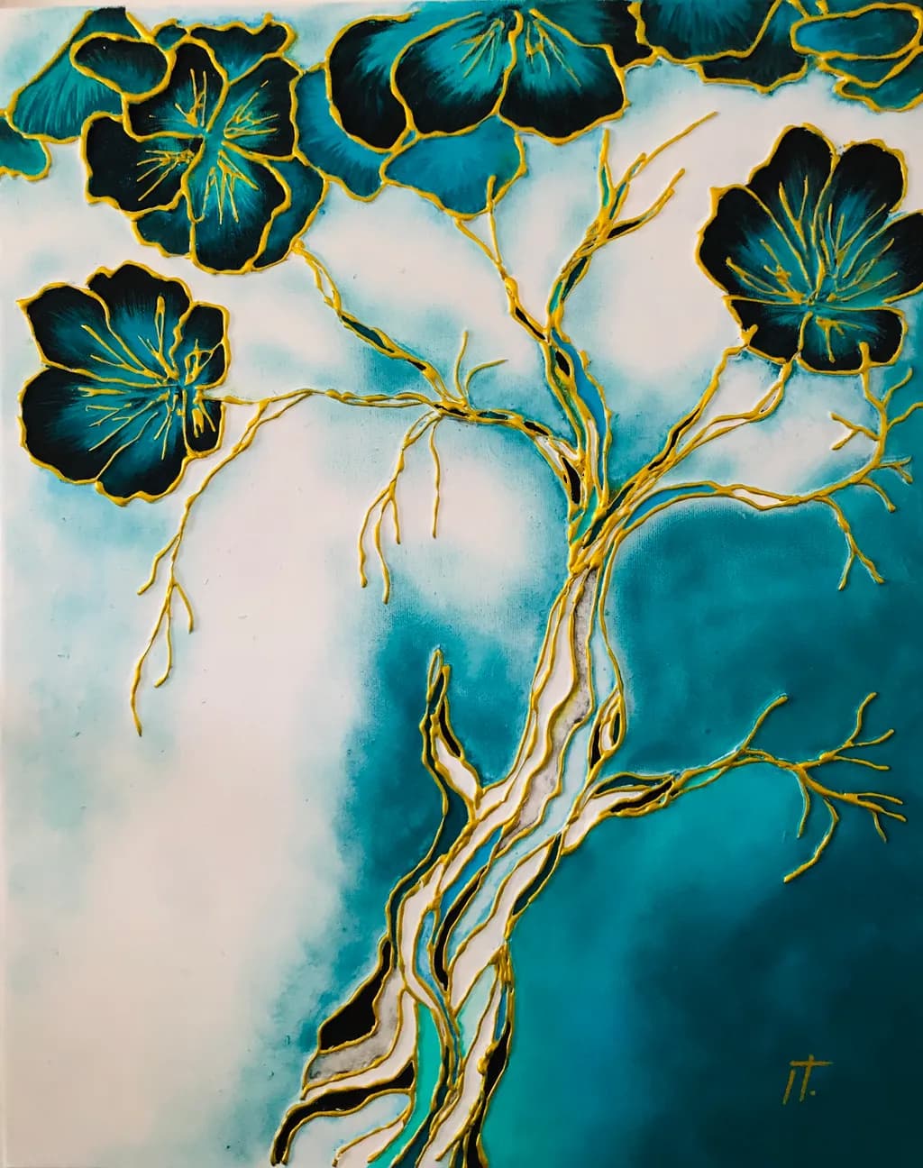 Golden Veins Blossom
