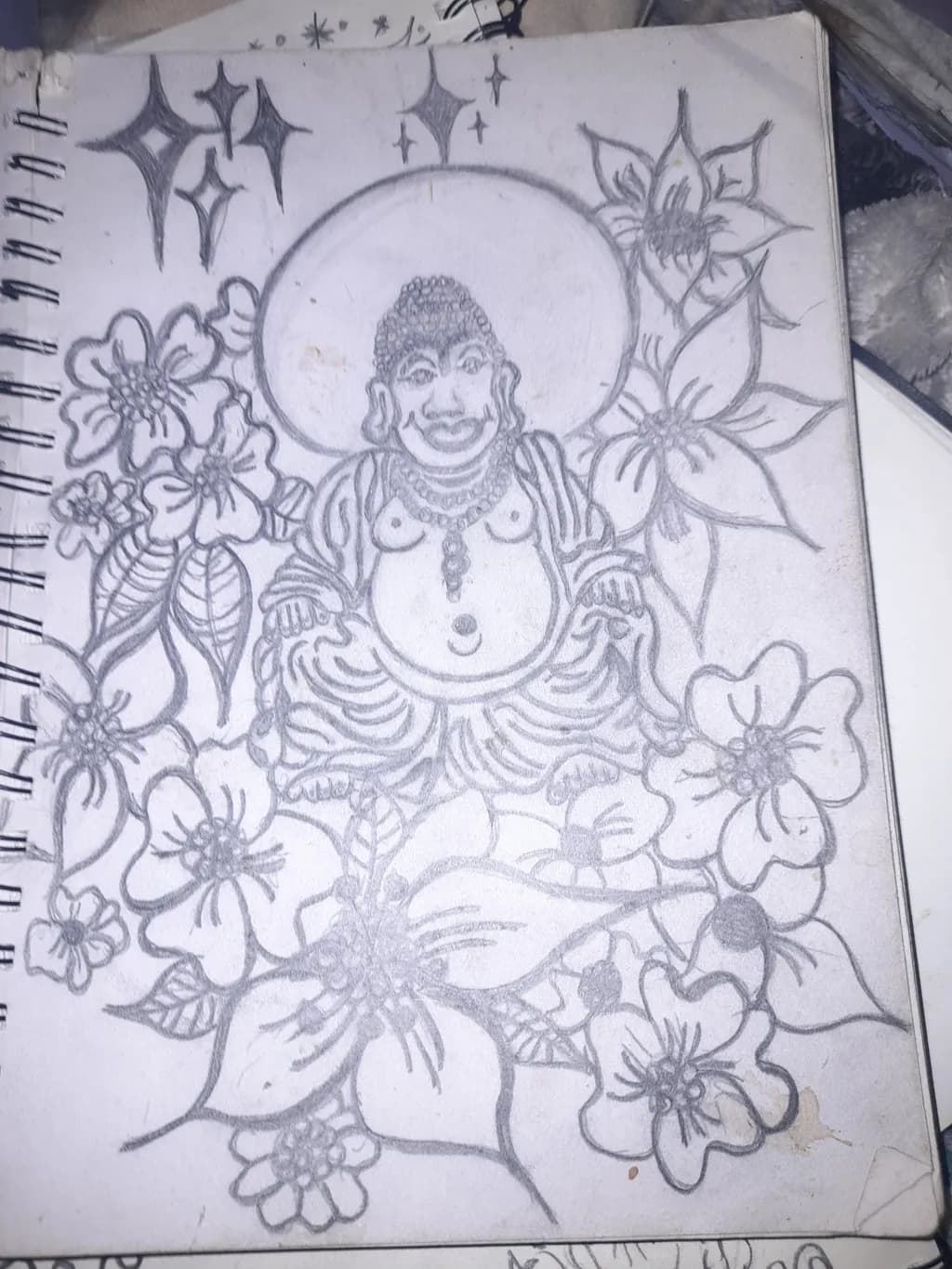 Buddha Among Blooms