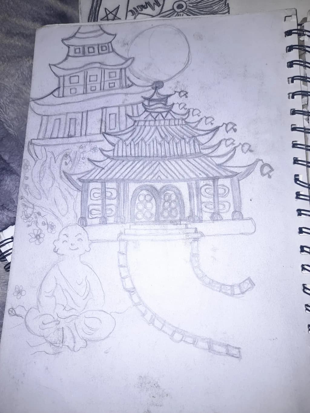 Temple Meditation Sketch