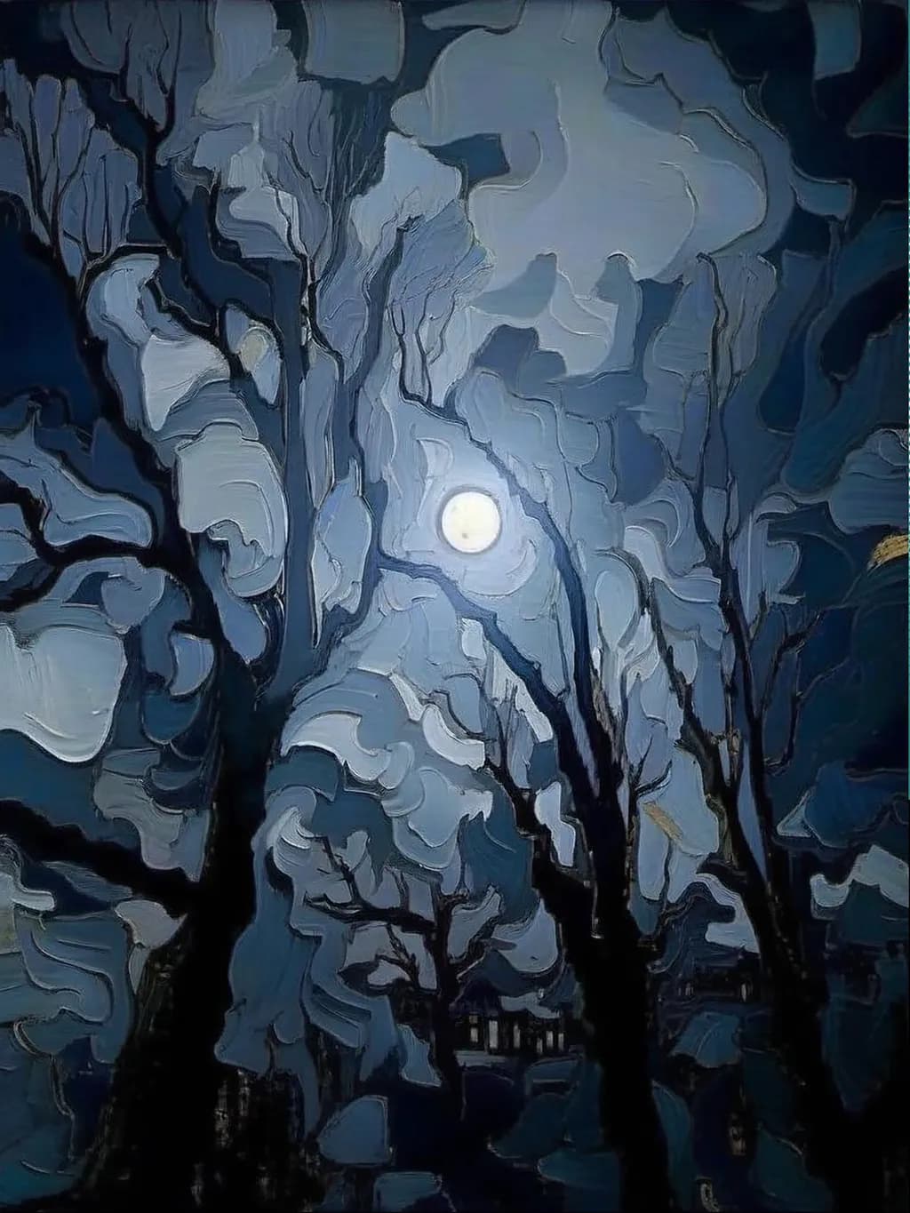 The Haunting Beauty of the Moonlit Trees