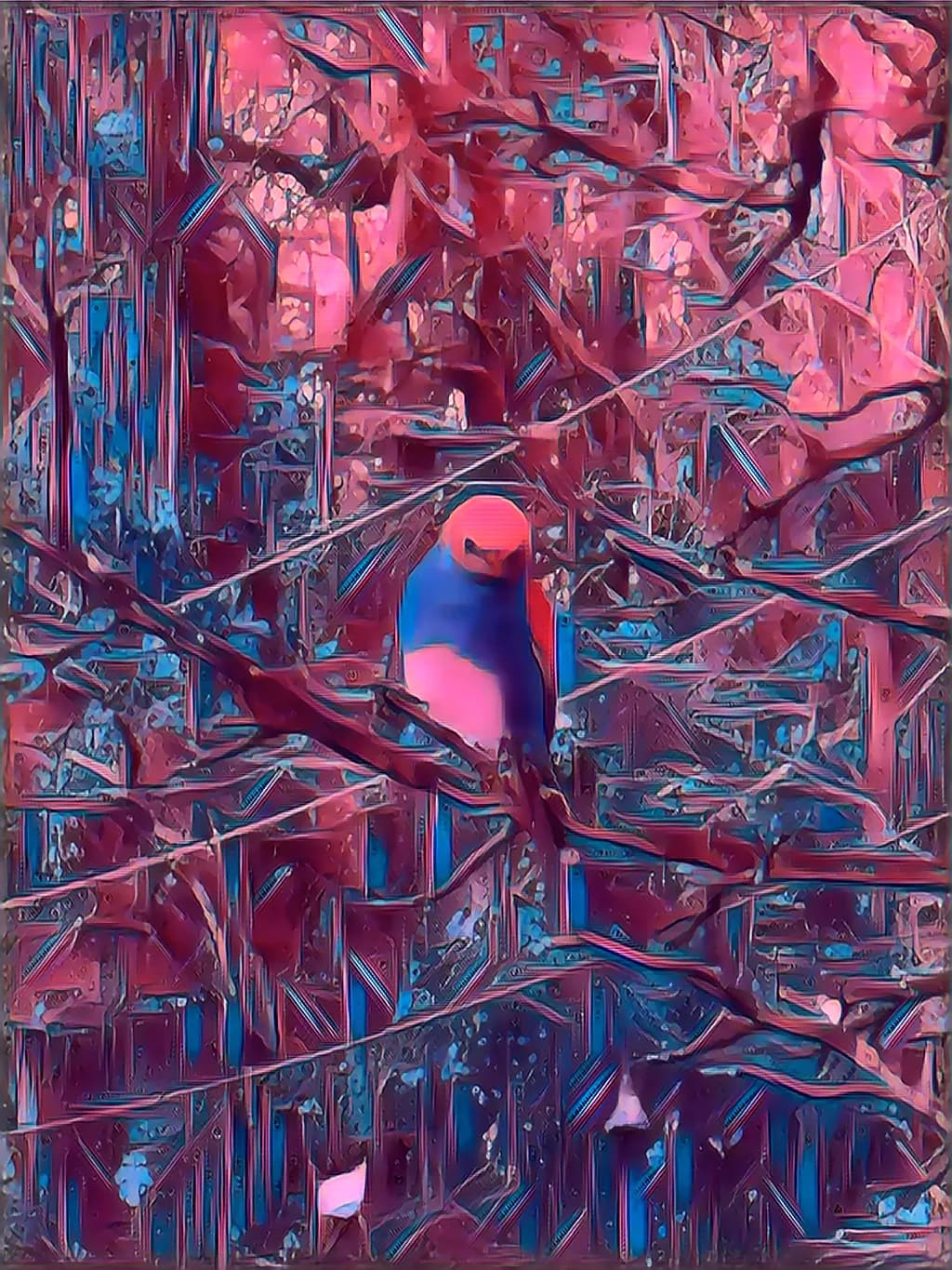 Nestled in Color: The Purple Blue Bird