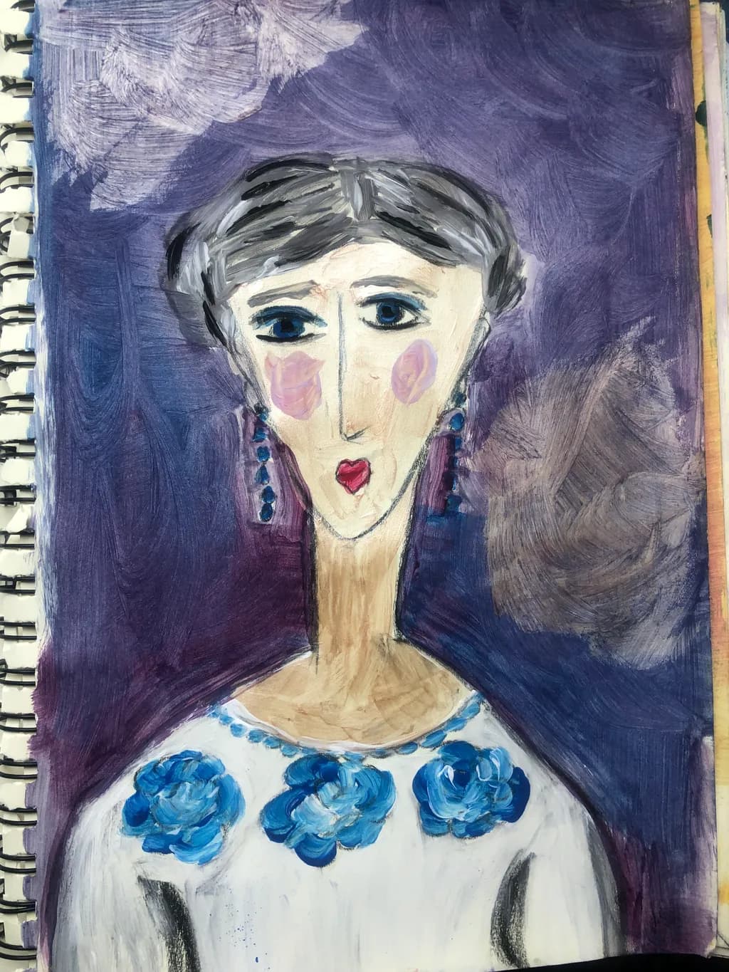 Blue Floral Portrait