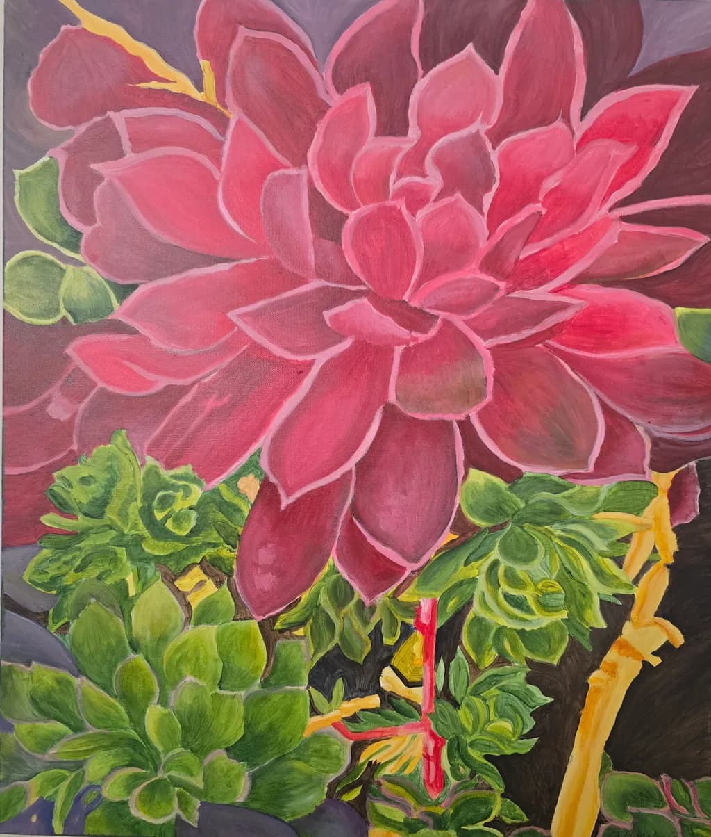 Crimson Succulent Bloom