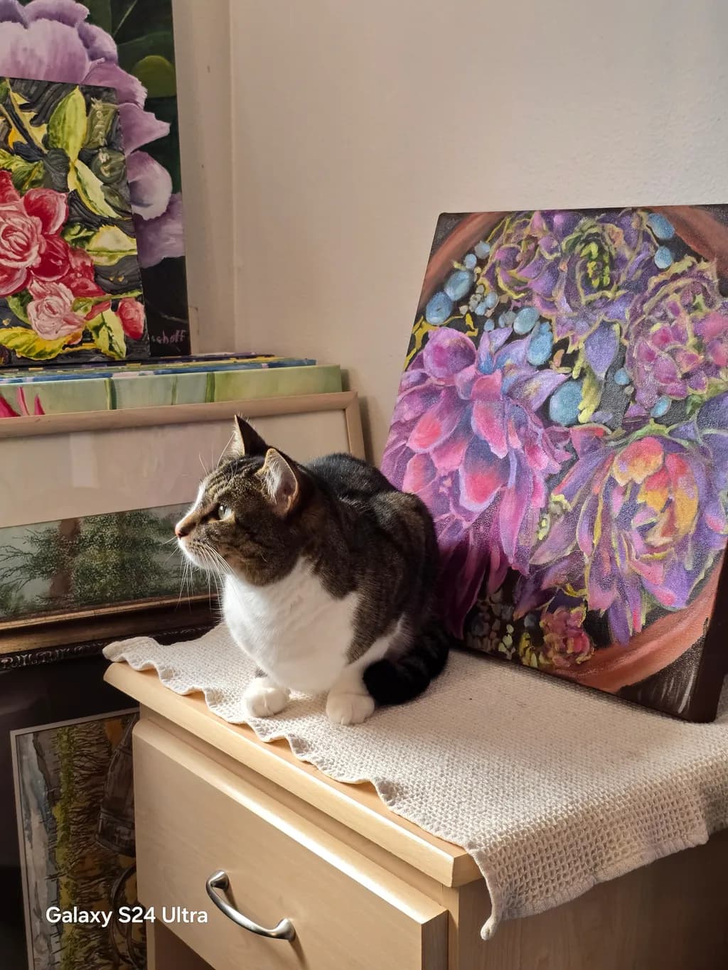 Floral Muse and Cat