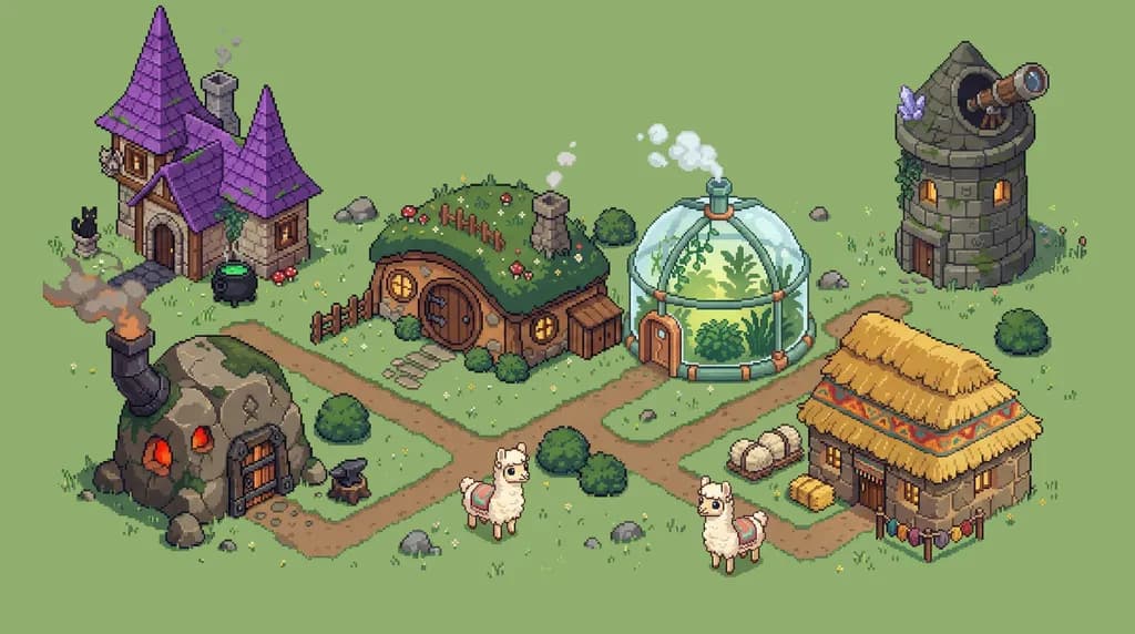Pixel Village Layout