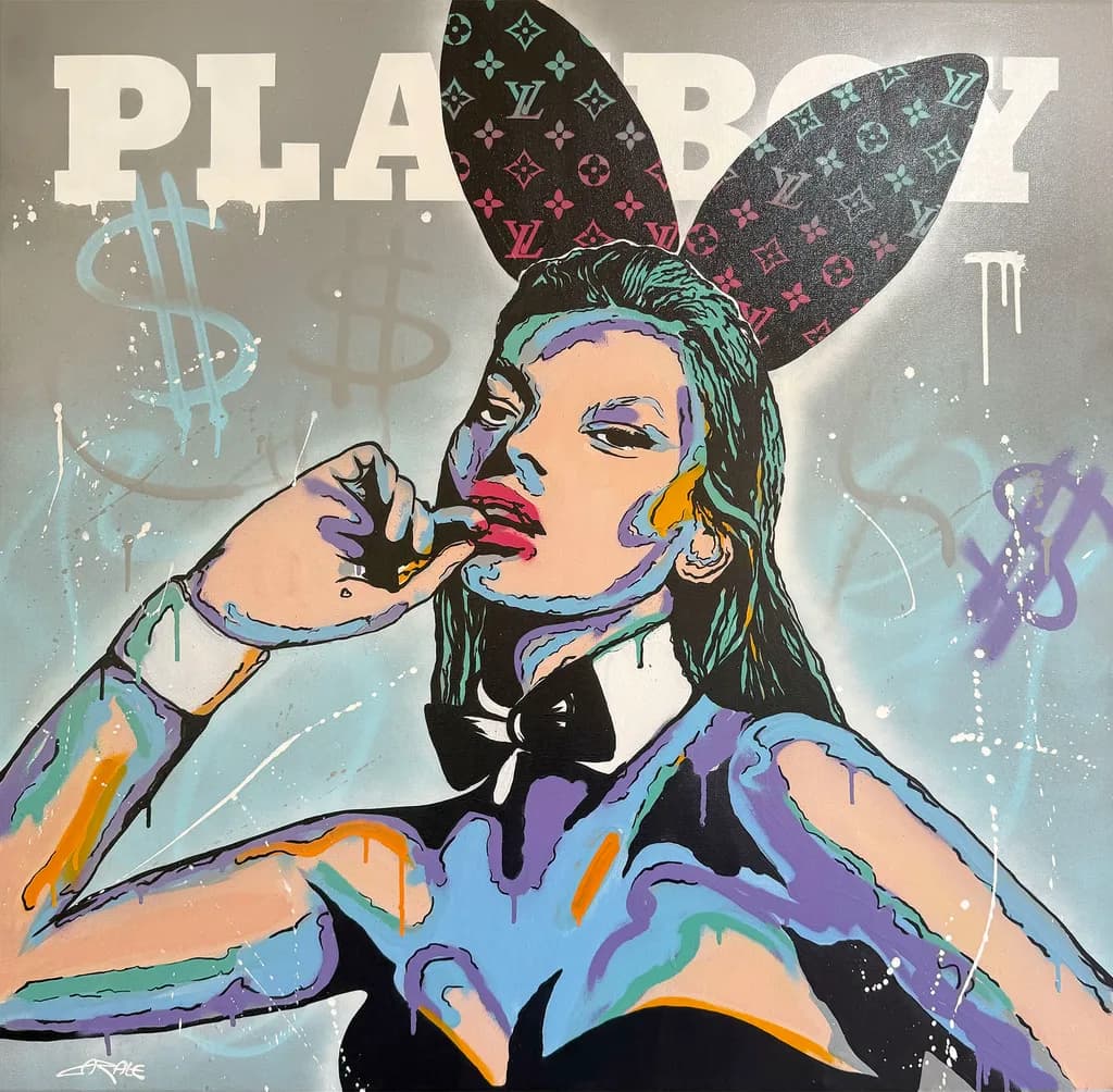 LV Bunny portrait on Playboy cover