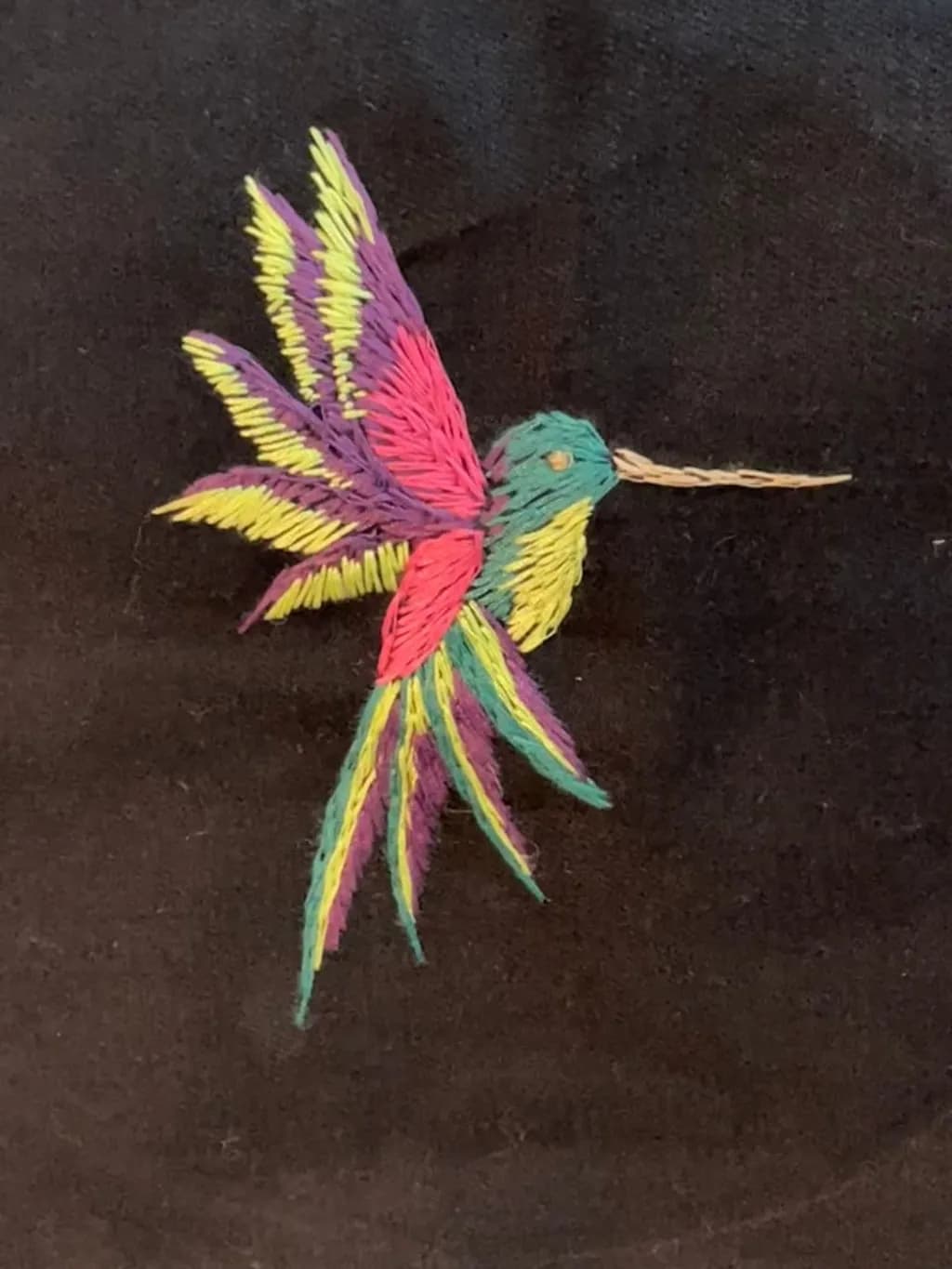 Colorful Hummingbird Embroidery