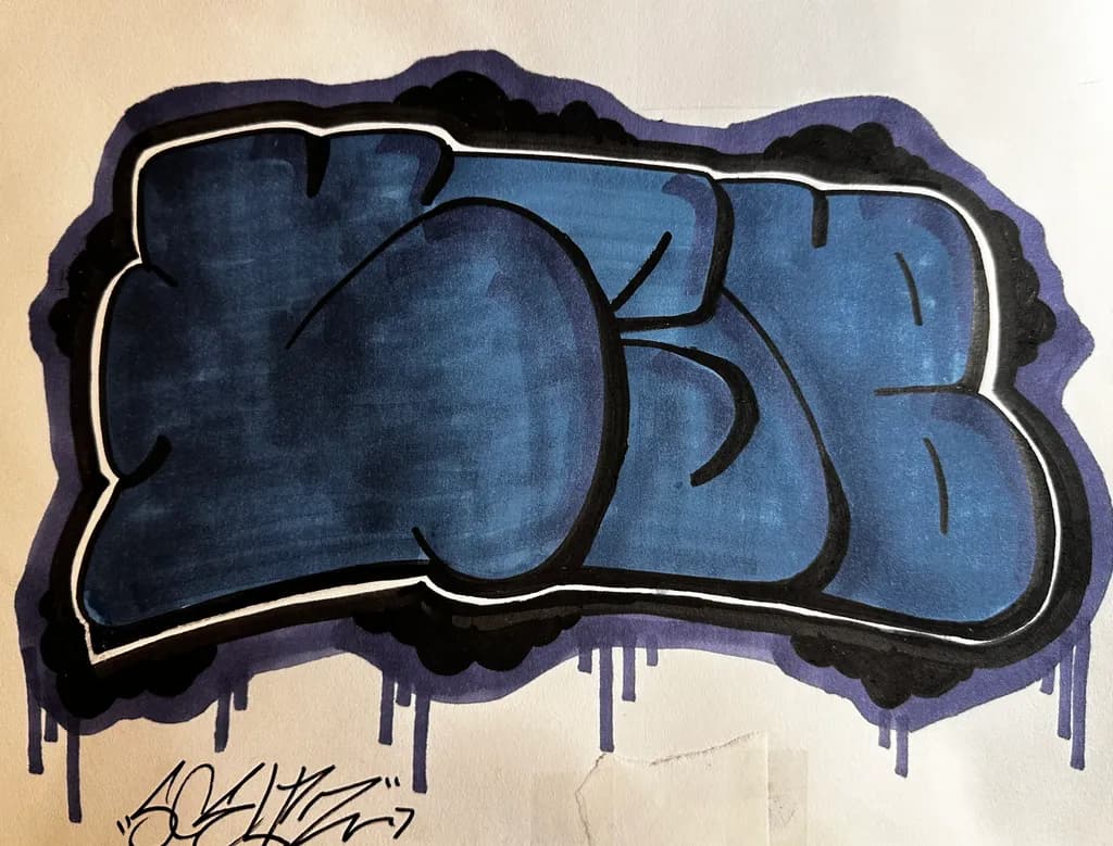 Blue Drip Graffiti