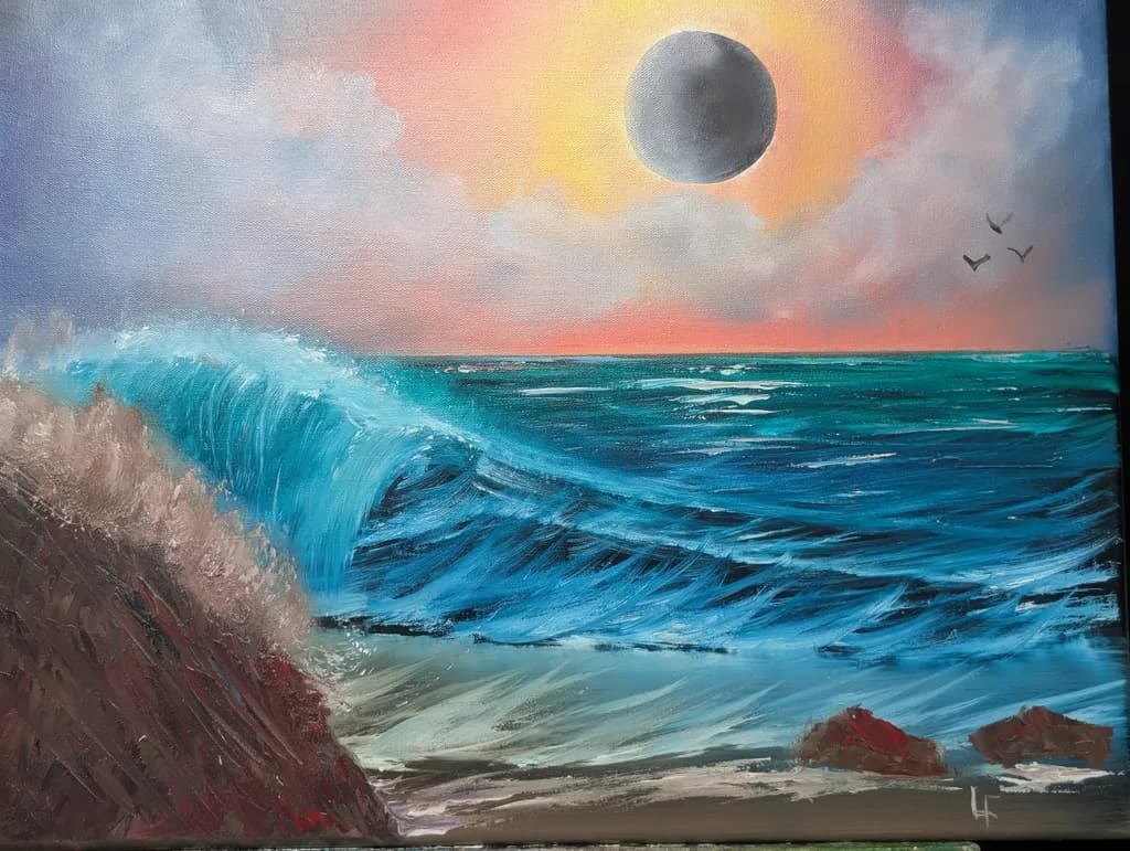 Eclipse Over Waves