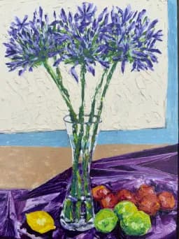 Purple Blooms and Citrus