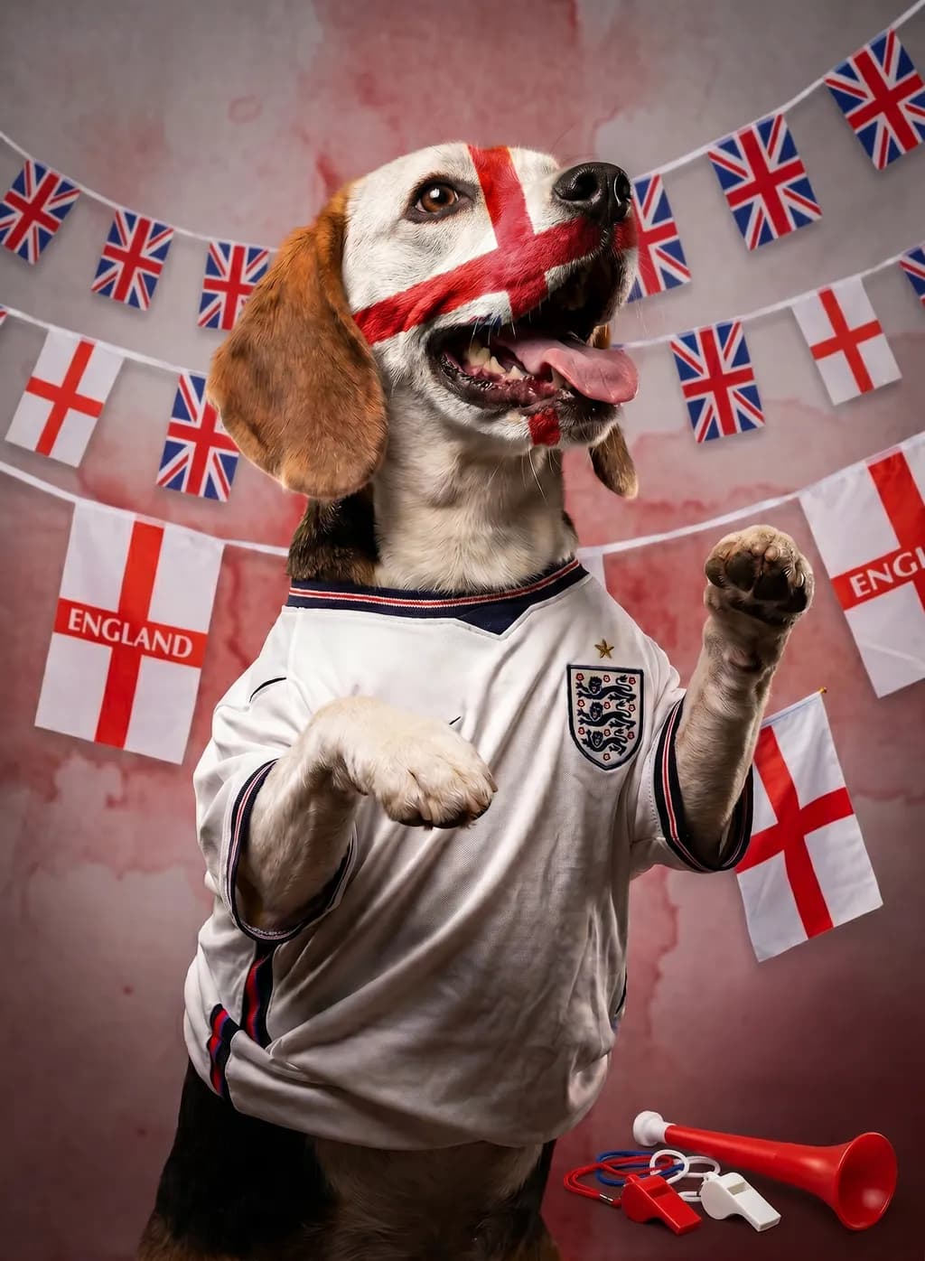 England Flag Dog Portrait