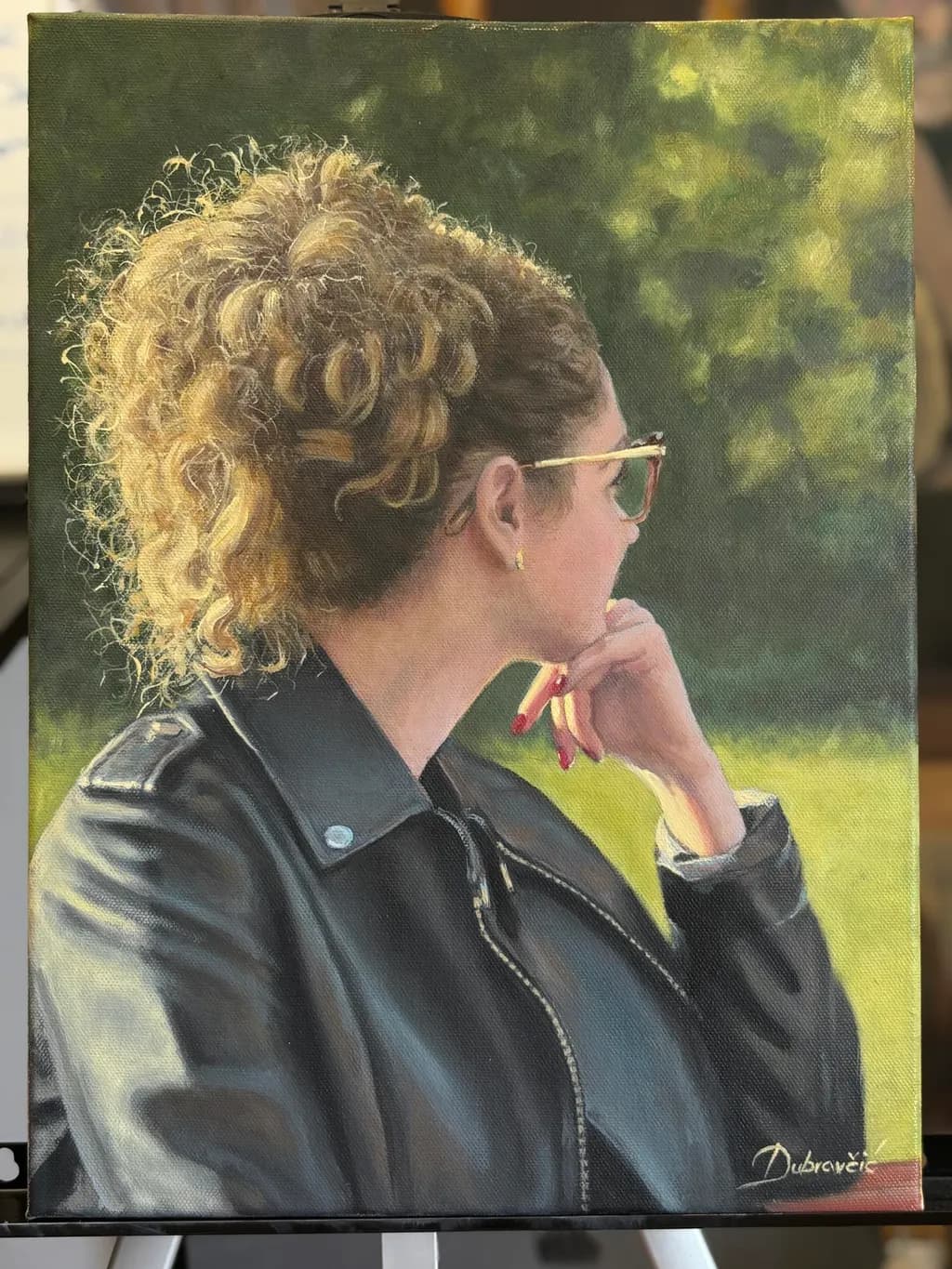 Contemplation in Leather