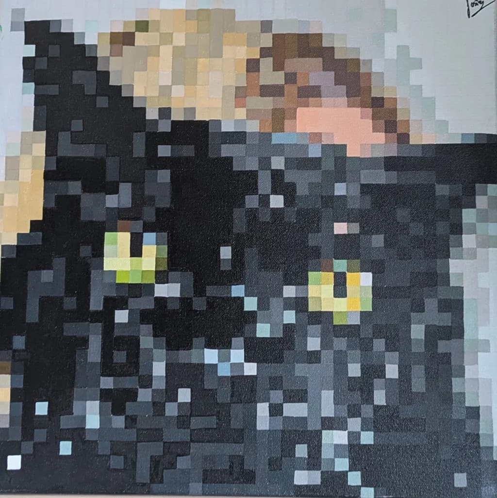 Pixelated Feline Gaze