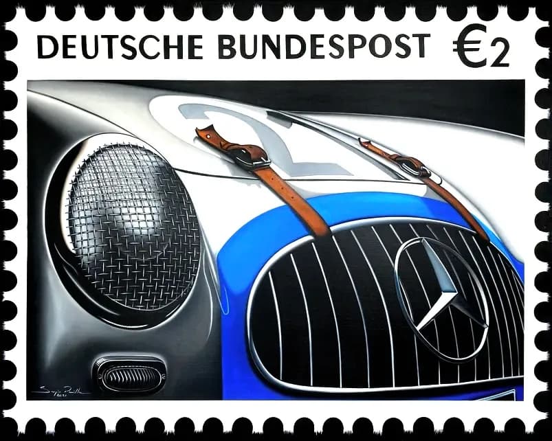 Mercedes Stamp Art