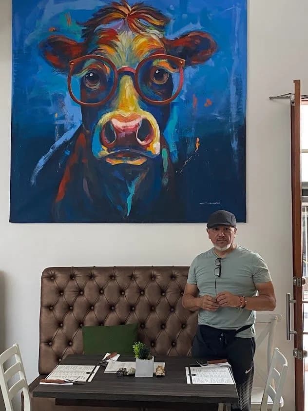 Whimsical Cow Portrait