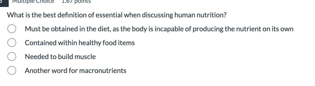 Essential Nutrition Defined