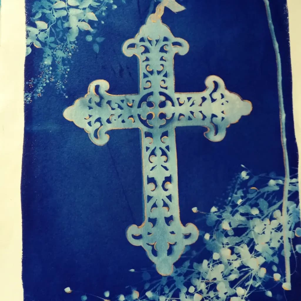 Ornate Blue Cross