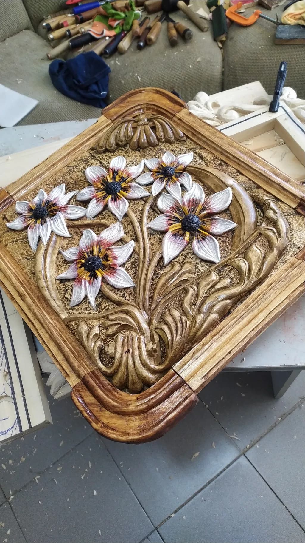 Floral Relief Carving