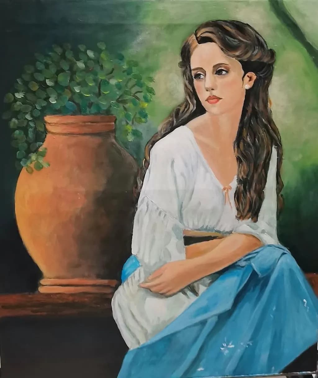 Pensive in Blue