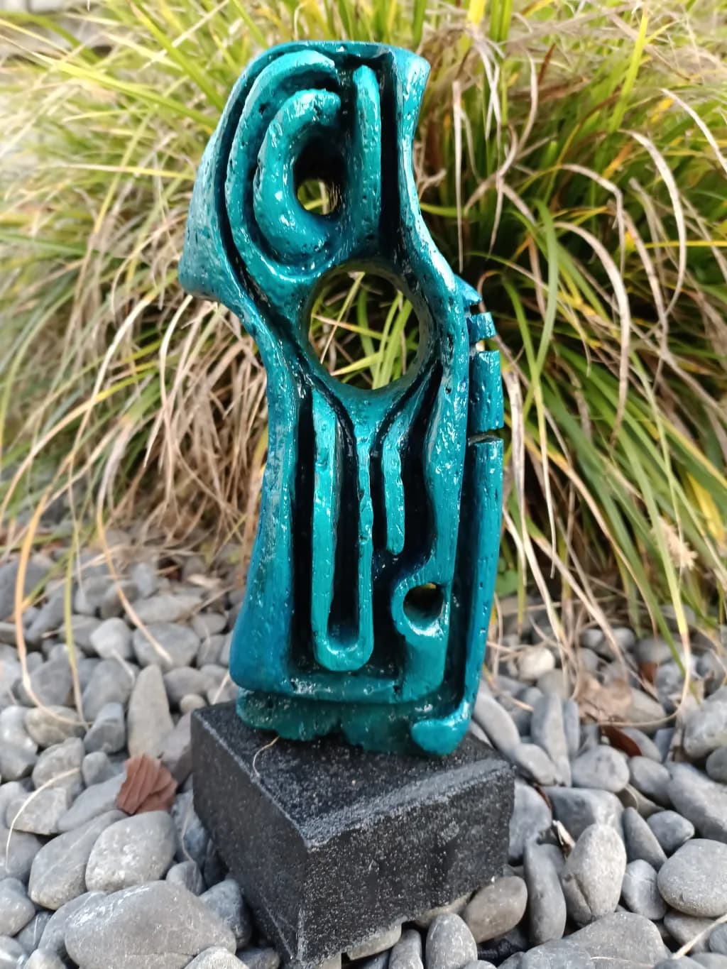 Turquoise Abstract Sculpture
