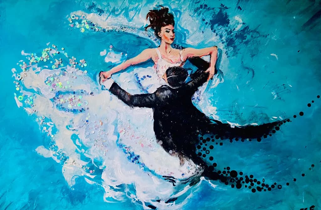 Elegant Dance in Blue