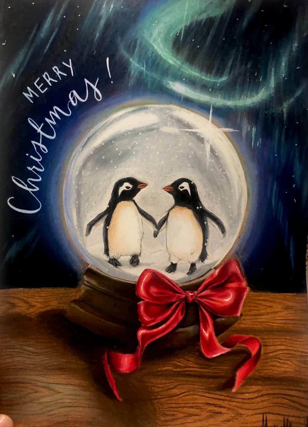 Penguin Love in a Snow Globe