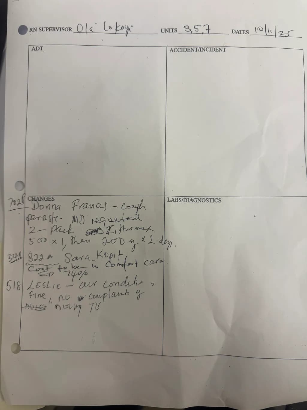 Patient Care Documentation