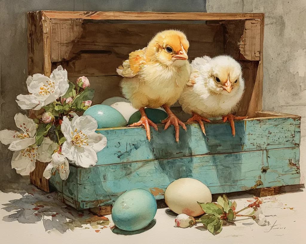 Chicks in Crate