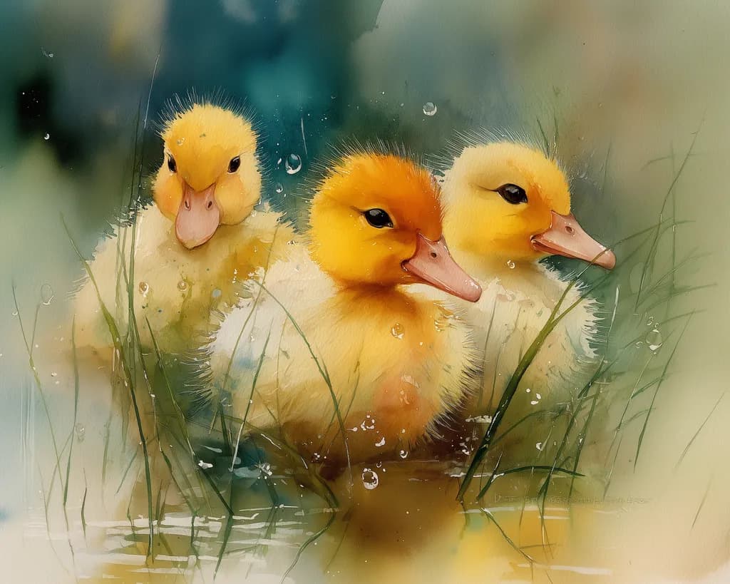 Fluffy Ducklings Waddle