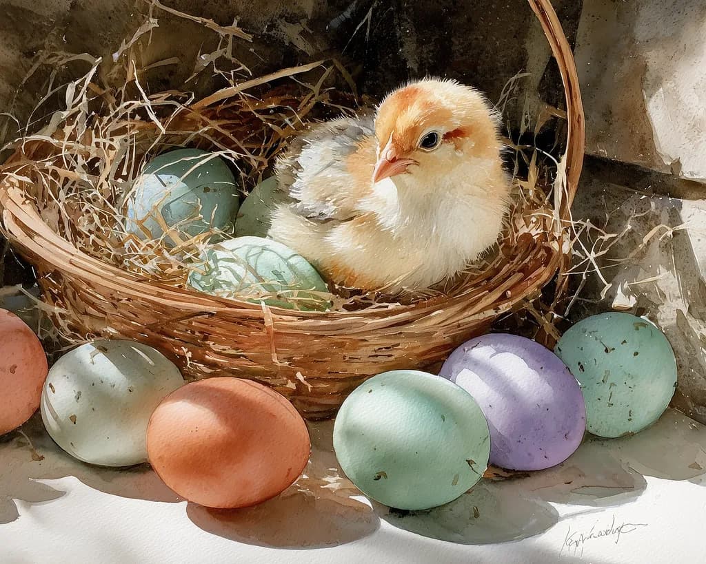 Wicker Basket Easter