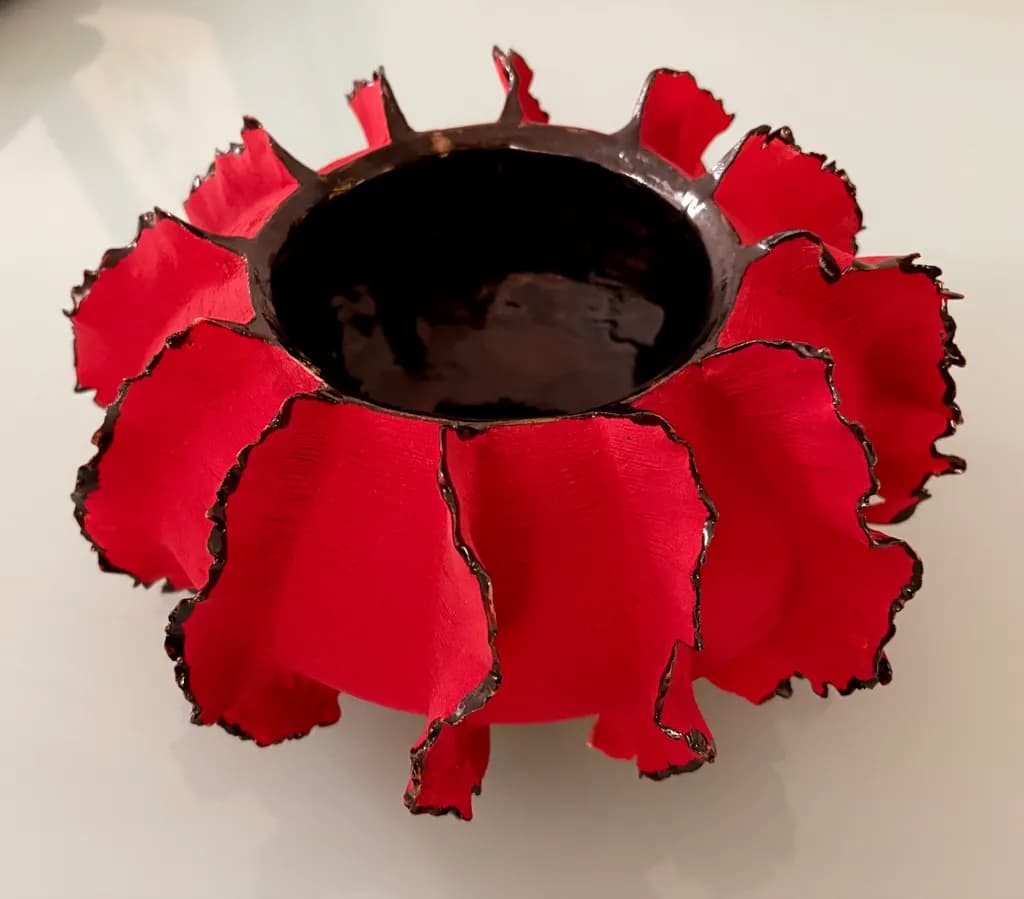 Crimson Blossom Vase