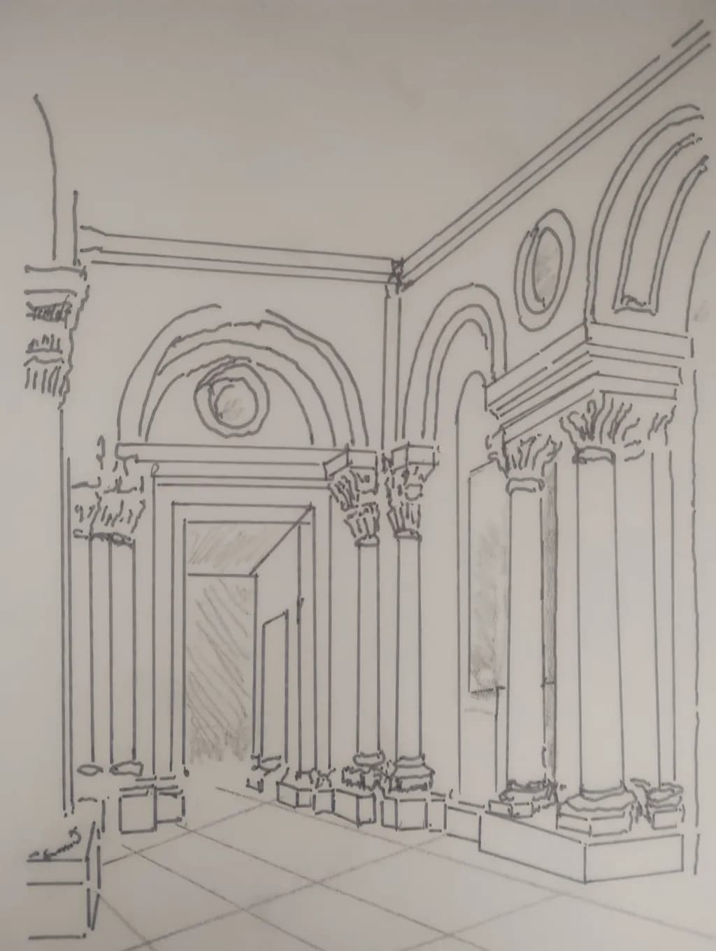 Architectural Sketch: Columns and Space