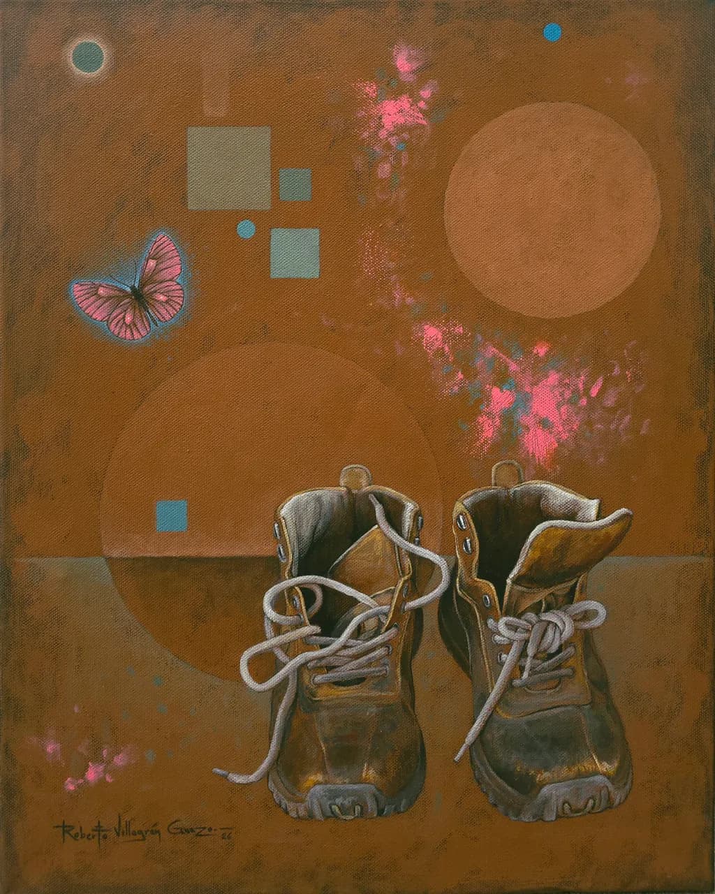 LA PAUSA  Acrílico sobre tela 50 x 40 cm 2026   #pintura #pinturaacrílica #naturalezamuerta #zapatosviejos 