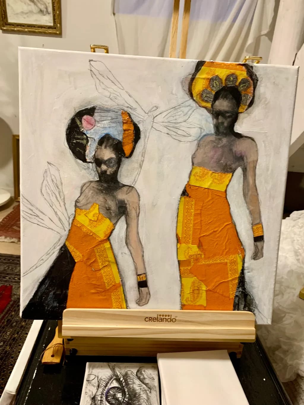 Twin Silhouettes in Amber