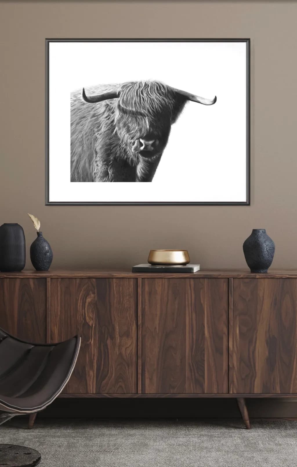 Minimalist Buffalo Portrait