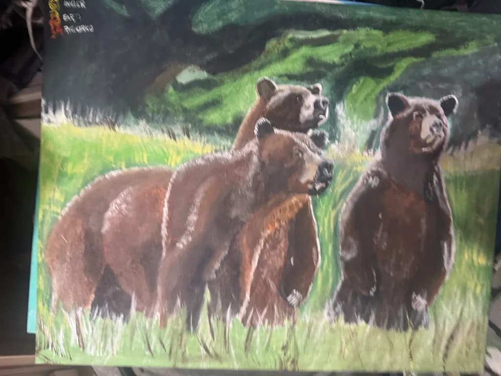 Three Bears in Meadow
