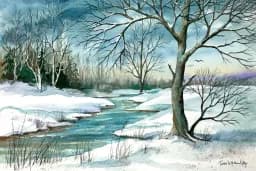Snowy Stream Serenity