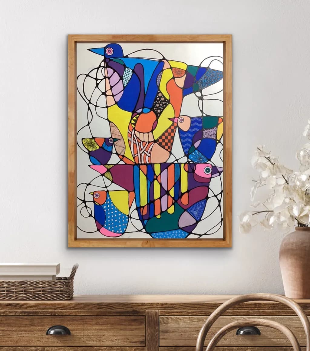 Colorful Birds Abstract