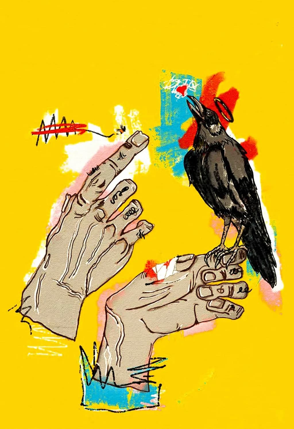 Hands and Crow